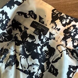The Limited Black and White Floral Blouse